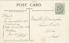 143696 1906 POSTCARD 'Bentley Post Office' TO ALTON, HANTS WITH 'BENTLEY/HANTS' DATE STAMP.