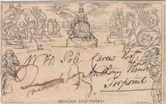 143721 1842 1d MULREADY WRAPPER DEVONPORT TO TORPOINT VIA PLYMOUTH AND TORPOINT FERRY MANUSCRIPT '2 more to pay'.