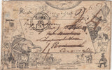 143730 1841 R W HUME CARICATUE No.3 'ELEPHANT IN A KILT, GOOD USED LONDON TO REDRUTH, CORNWALL THENCE REDIRECTED TO BODMIN AND SURCHARGED.