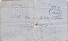143733 1849 'NOTICE OF OBJECTION' USED LOCALLY IN WAKEFIELD POST PAID IN CASH.