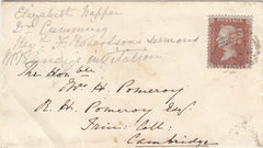 143734 1855 MAIL SOUTH PETHERTON, DEVON TO TRINITY COLLEGE CAMBRIDGE DIE 2 1d PL.6 (SPEC C6).
