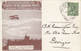 143737 1911 FIRST OFFICIAL U.K. AERIAL POST LONDON POSTCARD IN BROWN TO DEVIZES.