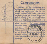 143745 1953 REGISTERED AIRMAIL LONDON TO AUCKLAND, NEW ZEALAND KGVI STAMPS INCL 2/6 YELLOE-GREEN (SG509).