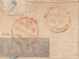 143751 1849 LATE USAGE 1d MULREADY WRAPPER SUNDERLAND, DURHAM TO LONDON WITH '761' NUMERAL CANCELLATION OF SUNDERLAND.