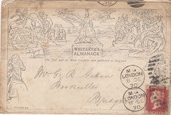 143754 1870 'WHITAKER'S ALMANACK' MULREADY IMITATION USED LONDON TO BRIDGNORTH 1d PL.142 (SG43).