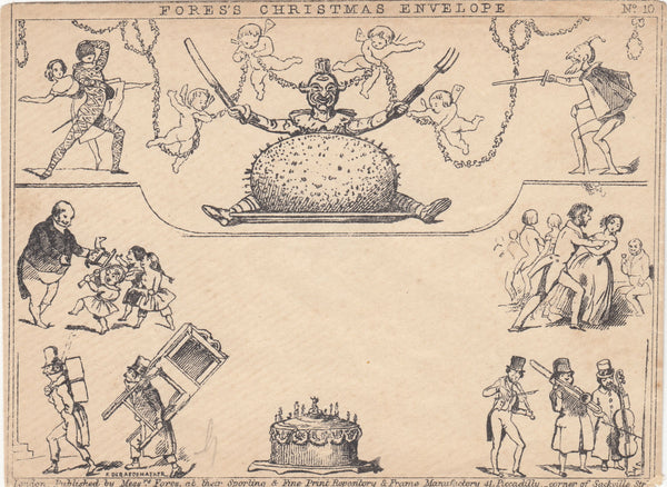 143759 CIRCA 1890 DERAEDEMAEKER REPRINT 'FORES'S CHRISTMAS ENVELOPE' No.10 UNUSED.