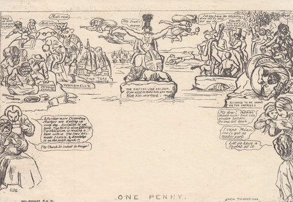 143762 1840 THOMAS WHITE CARICATURE, FINE UNUSED FRONT LETTER SHEET FORMAT.