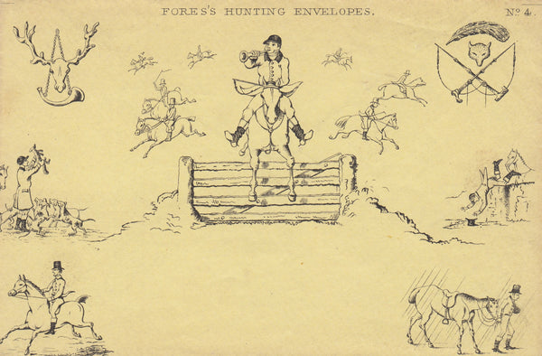 143764 CIRCA 1890 DERAEDEMAEKER REPRINT 'FORES'S HUNTING ENVELOPES No.4' FINE UNUSED.
