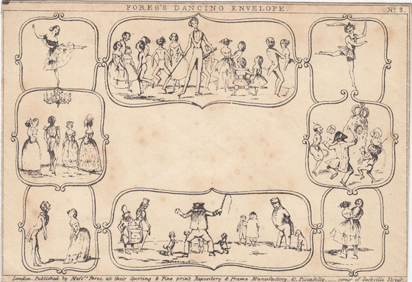 143765 1840 ORIGINAL 'FORES'S DANCING ENVELOPE No.3' UNUSED.