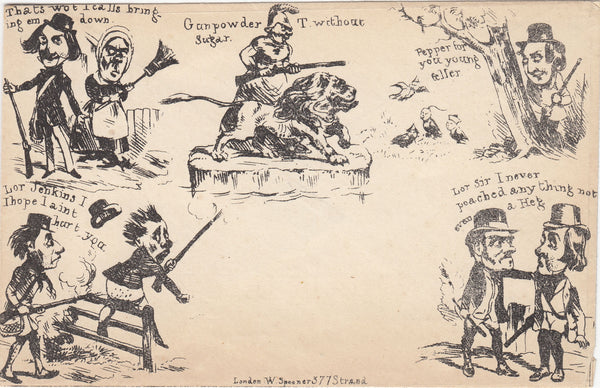 143766 1840 ORIGINAL SPOONER CARICATURE No.10 'SHOOTING  ENVELOPE' VERY FINE UNUSED.