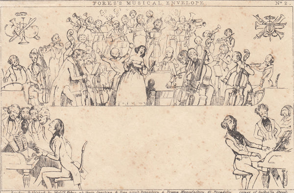 143771 1840 ORIGINAL 'FORES'S MUSICAL ENVELOPE No.2' UNUSED.