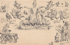 143772 CIRCA 1890 ANTI -GRAHAM CARICATURE DERAEDEMAEKER REPRINT IN BLACK,, VERY FINE UNUSED.