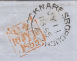 143773 1855 MAIL LONDON TO KNARESBOROUGH, NORTH YORKS 2d BLUE PL.4 S.C.14 (SG23) TH MAJOR RE-ENTRY SECOND STATE  (SPEC F2e ).