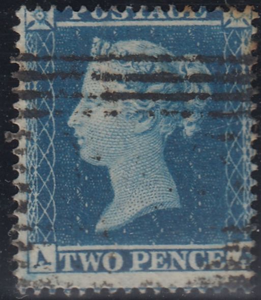 143777 1854 2d BLUE PL.4 S.C.16 (SG19) (AA), GOOD TO FINE UED.