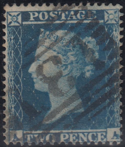 143778 1854 2d BLUE PL.4 S.C.16 (SG19) (AA) FINE USED.
