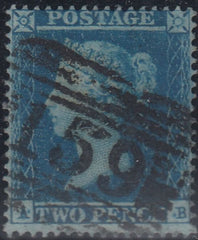 143779 1854 2d BLUE PL.4 S.C.16 (SG19)(AB IN STATE TWO)(SPEC F1h), GOOD TO FINE USED.