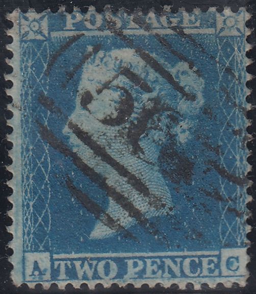 143781 1854 2d BLUE PL.4 S.C.16 (SG19)(AC) STATE TWO (SPEC F1h) FINE USED.