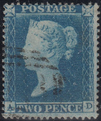 143783 1854 2d BLUE PL.4 S.C.16 (SG19)(AD STATE TWO)(SPEC F1h) GOOD USED.