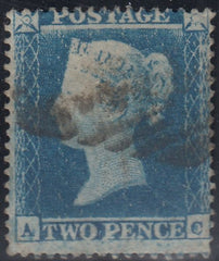 143785 1854 2d BLUE PL.4 S.C.16 (SG19)(AC) STATE TWO (SPEC F1h) FINE USED.
