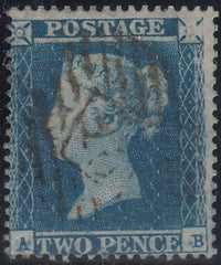 143786 1854 2d BLUE PL.4 S.C.16 (SG19)(AB STATE TWO)(SPEC F1h) FINE USED.