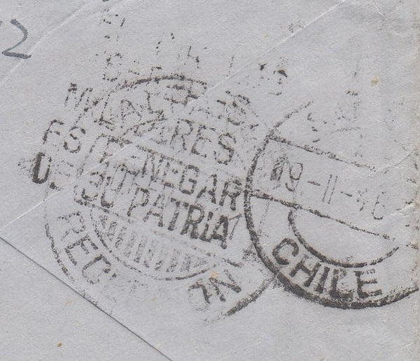143796 1946 AIRMAIL FINCHLEY, LONDON TO VALPARAISO, CHILE KGVI 2/6 YELLOW-GREEN (SG476b) .