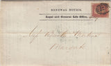143799 1856 MAIL 'ASSURANCE RENEWAL NOTICE'LONDON TO MARGATE 1d (SG29).