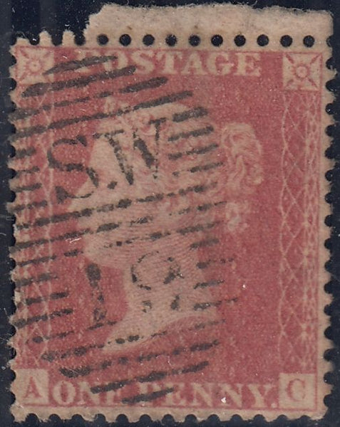 143800 1857 DIE 2 1d PL.66 (SG40) GROUP OF FOUR ITEMS INCL GOOD USED BLOCK OF SIX.