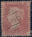 143800 1857 DIE 2 1d PL.66 (SG40) GROUP OF FOUR ITEMS INCL GOOD USED BLOCK OF SIX.