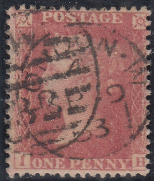 143802 1857 DIE 2 1d RESERVE PL.17 (SG40) GROUP OF FOUR INCLUDING FINE USED BLOCK OF FOUR.