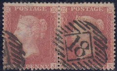 143805 1857 DIE 2 1d PL.48 (SG40) USED MULTIPLES INCL PAIR, STRIP OF THREE AND STRIP OF FIVE.