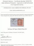 143806 1857 DIE 2 1d PL.49 'SAVOY STREET' PRINTING ROSE SHADE (SPEC C9A(2) ON DATED PIECE