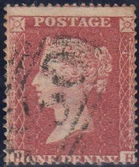 143807 1857 DIE 2 1d PL.38 PERFORATION 16 (SG36)(HH) GOOD USED.