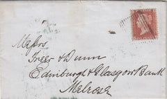 143810 1857 MAIL KELSO TO MELROSE 1d PL.32(SG29)(NL).