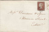 143813 1843 MAIL USED IN SCOTLAND FUSHIEBRIDGE, TO EDINBURGH 1d (SG8) FUSHIEBRIDGE MALTESE CROSS.