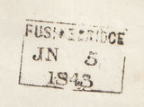 143813 1843 MAIL USED IN SCOTLAND FUSHIEBRIDGE, TO EDINBURGH 1d (SG8) FUSHIEBRIDGE MALTESE CROSS.