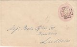 143814 1842 LARGE PART 1d PINK ENVELOPE KNIGHTON, RADNORSHIRE TO LUDLOW, KNIGHTON MALTESE CROSS AND 'KNIGHTON' UDC (W1225).
