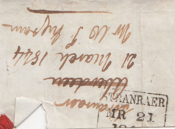 143815 1841-1844 THREE EXAMPLES STRANRAER, 'PEG-LEG' MALTESE CROSS ON COVER (SPEC B1tag)..