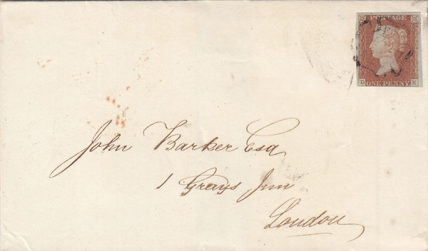 143816 1842 MAIL CHIPPENHAM, WILTS TO LONDON 1d PL.24 (SG8) CHIPPENHAM MALTESE CROSS.