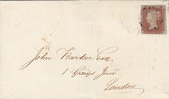 143816 1842 MAIL CHIPPENHAM, WILTS TO LONDON 1d PL.24 (SG8) CHIPPENHAM MALTESE CROSS.