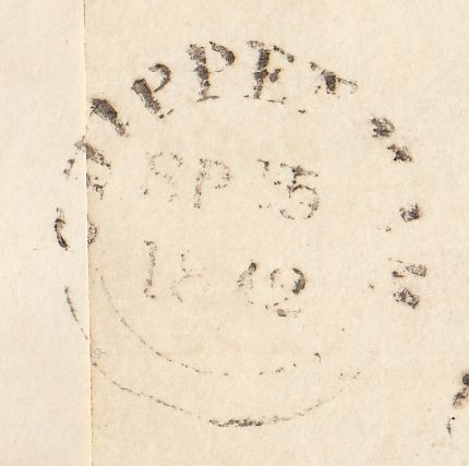 143816 1842 MAIL CHIPPENHAM, WILTS TO LONDON 1d PL.24 (SG8) CHIPPENHAM MALTESE CROSS.