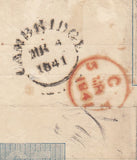 143825 1841 2d MULREADY WRAPPER CAMBRIDGE TO LONDON BLACK MALTESE CROSS, GOOD USED.