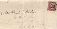 143827 1841 MAIL 'COUNTY GAOL LEICESTER' TO EDINBURGH 1d PL.8 (SG7)(IH) FINE USED.