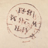 143827 1841 MAIL 'COUNTY GAOL LEICESTER' TO EDINBURGH 1d PL.8 (SG7)(IH) FINE USED.