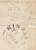 143829 1844 MAIL RATHMORE, KINSALE, IRELAND TO DEVONPORT 1d (SG8)  VERY FINE KINSALE MALTESE CROSS.