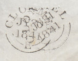 143830 1841 MAIL CLOGHEEN, CO. TIPPERARY, IRELAND TO MOUNTMELLICK 1d (SG7) SUPERB CLOGHEEN MALTESE CROSS.