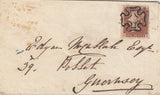 143831 1842 MAIL GATEHOUSE, KIRKCUDBRIGHT TO GUERNSEY 1d  PL.22 (SG8) SUPERB STRIKE GATEHOUSE MALTESE CROSS WITHOUT CENTRE.