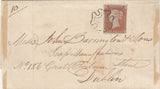 143832 1842 MAIL TUAM, CO. GALWAY, IRELAND TO DUBLIN 1d PL.21 (SG8) TUAM MALTESE CROSS.