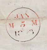 143834 1843 MAIL HAWICK, ROXBURGHSHIRE, SCOTLAND TO EDINBURGH 1d PL.25 (SG8) HAWICK MALTESE CROSS.