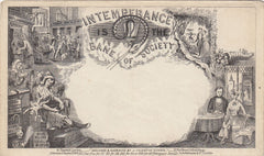 143836 CIRCA 1890 VALENTINE 'INTEMPERANCE' ENVELOPE DERAEDEMAEKER REPRINT IN BLACK WHITE WOVE PAPER.