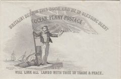 143837  CIRCA 1850 MYERS 'OCEAN PENNY POSTAGE' ORIGINAL PRINTED ENVELOPE.
